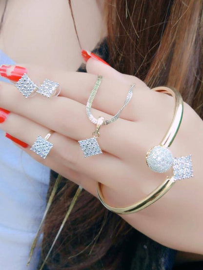   Pendant Set With Earring,Ring And Bracelet Special For Women