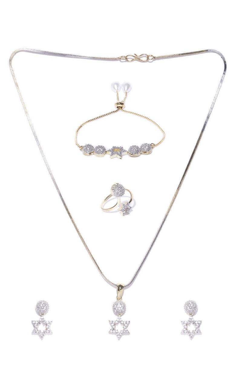   Pendant Set With Earring,Ring And Bracelet Special For Women