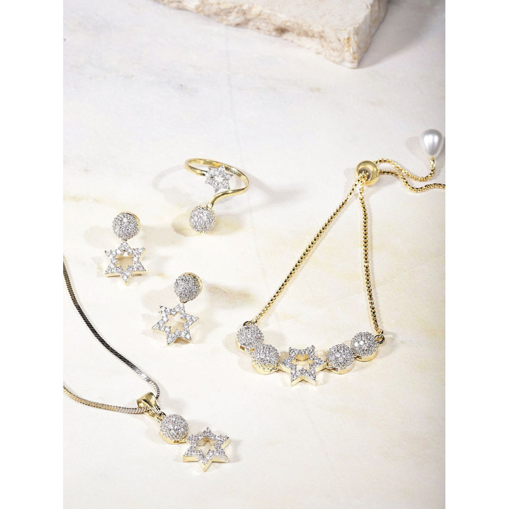   Pendant Set With Earring,Ring And Bracelet Special For Women