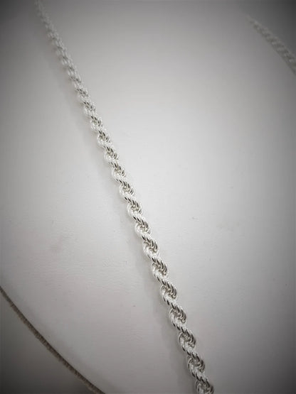Gujju Sterling Silver Rope Chain For Men'S