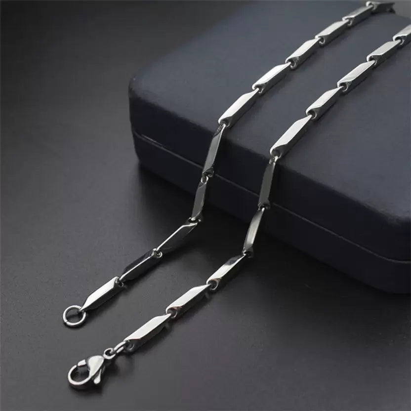 Gujju Stainless Steel Silver Chain For Boys & Men