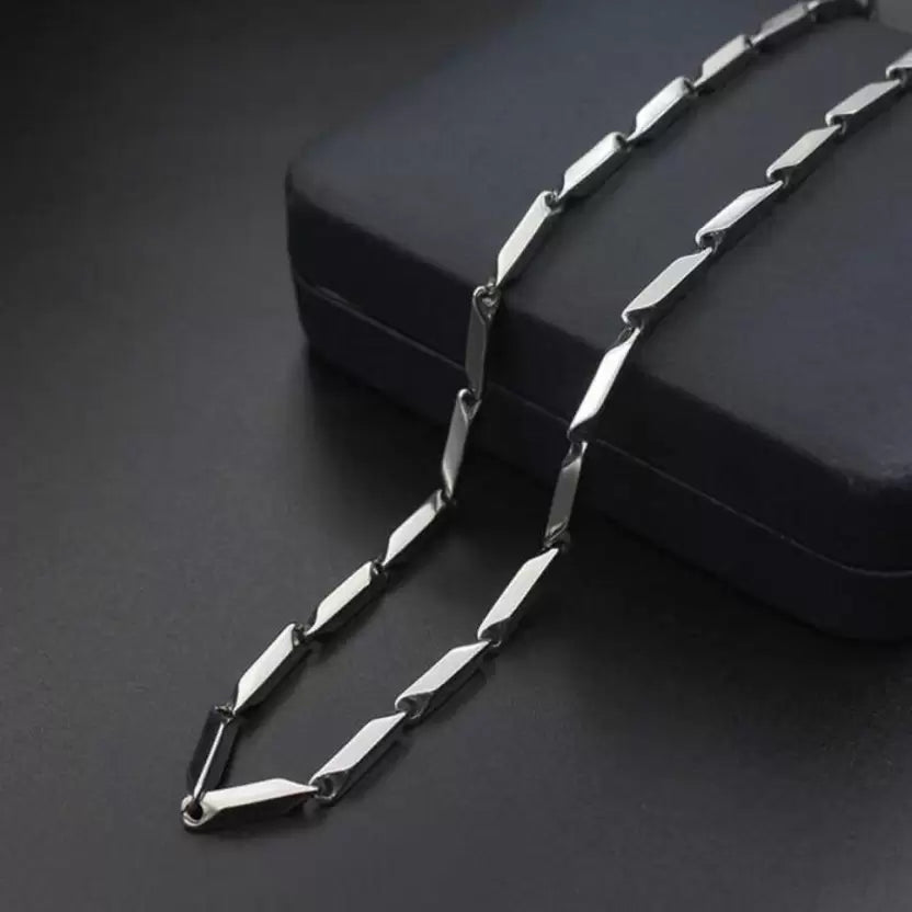 Gujju Stainless Steel Silver Chain For Boys & Men