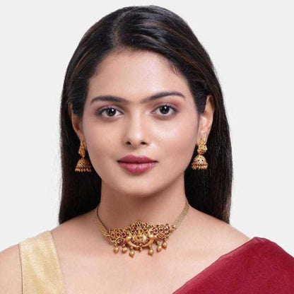 Gujju Copper Jewellery Choker Set For Girls  & Women