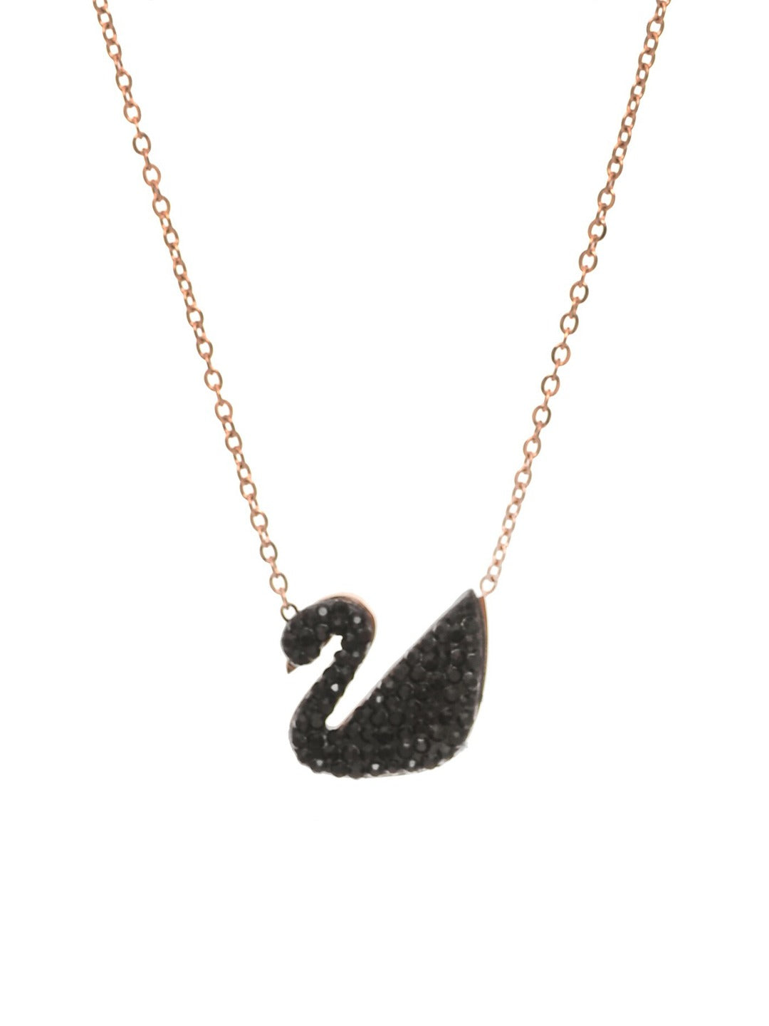 Micro Rose Diamond Beautiful Black Duck Shape Daily wear pendent and chain