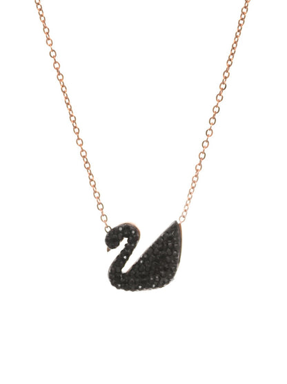 Micro Rose Diamond Beautiful Black Duck Shape Daily wear pendent and chain