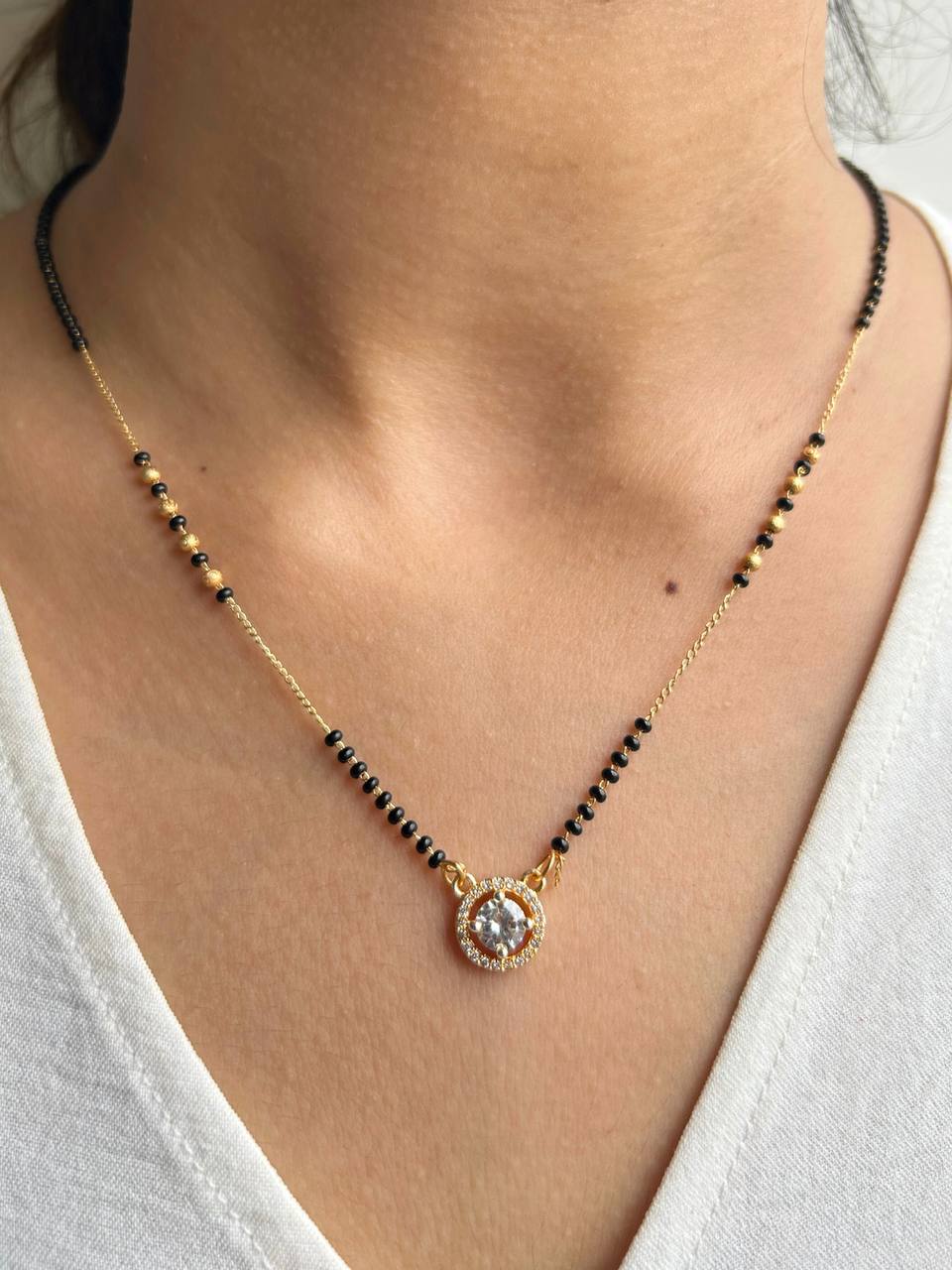 New Fashion Exclusive Diamond Gold Plated Mangalsutra For Women
