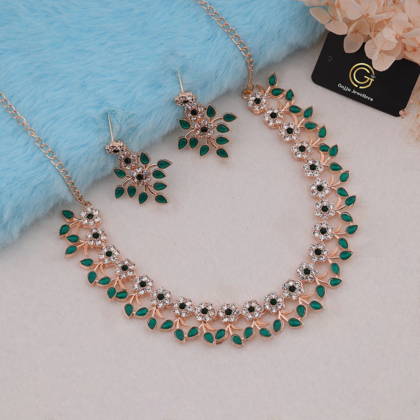 Gujju Latest Necklace Set With Earrings For Girls And Women