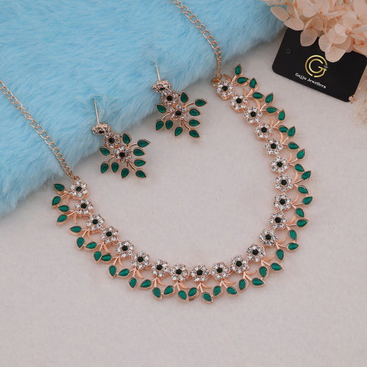 Gujju Latest Necklace Set With Earrings For Girls And Women