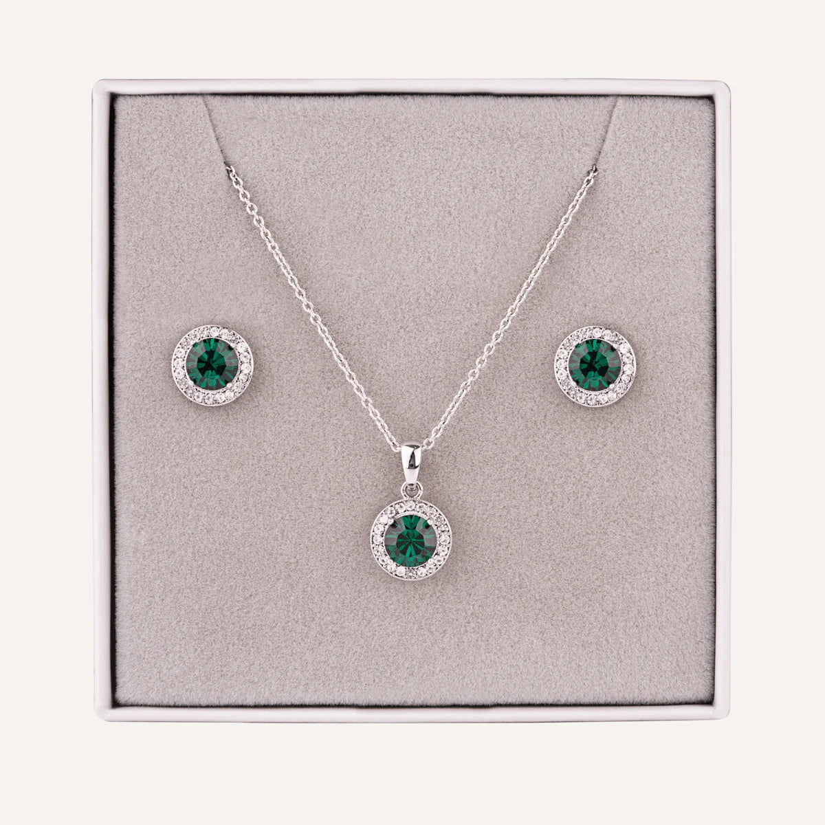 Silver Chain and diamond pendent with Earrings for women/girls