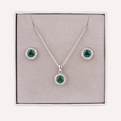 Silver Chain and diamond pendent with Earrings for women/girls
