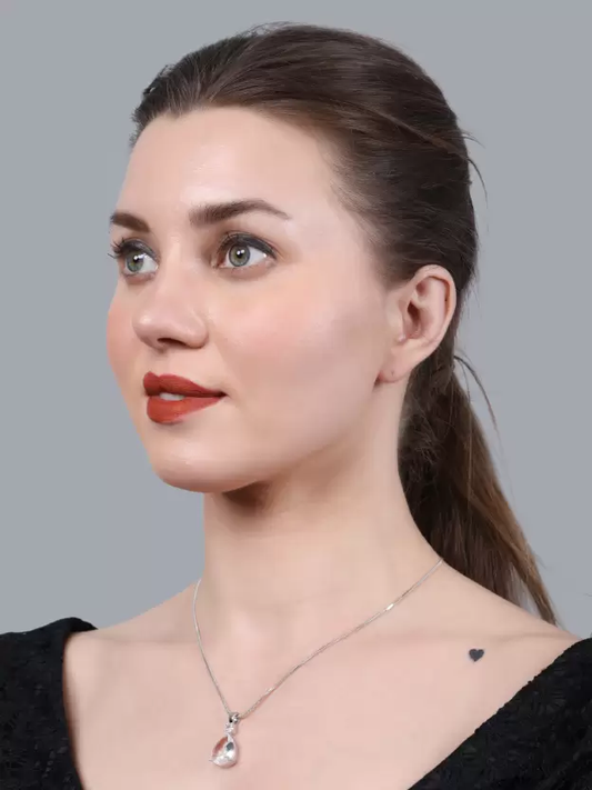 Silver Plated Crystal  Pendant for Women/Girls