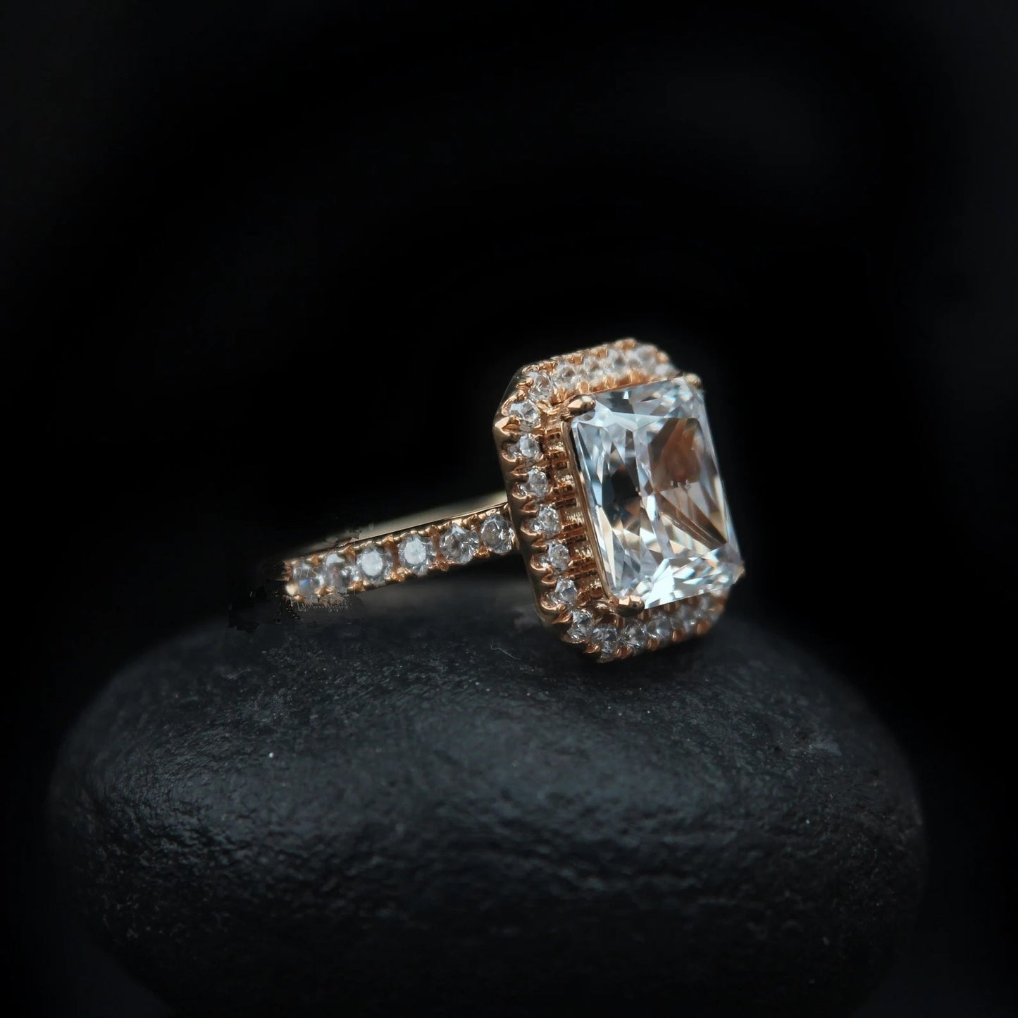 Square Gold Plated Ring For Women/Girls