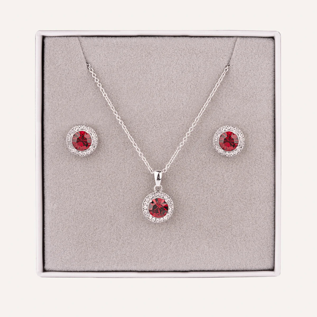 Sterling Silver Chain And  Diamond Pendant With  Earrings