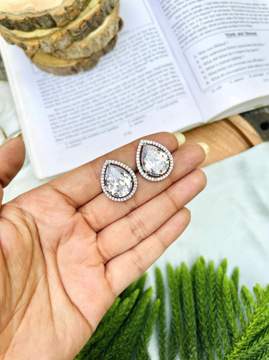 Sterling Silver  Plated Stud Earrings For Women/Girls