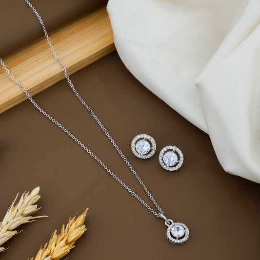 Stylish Silver Plated Chain Pendant for Women and Girls
