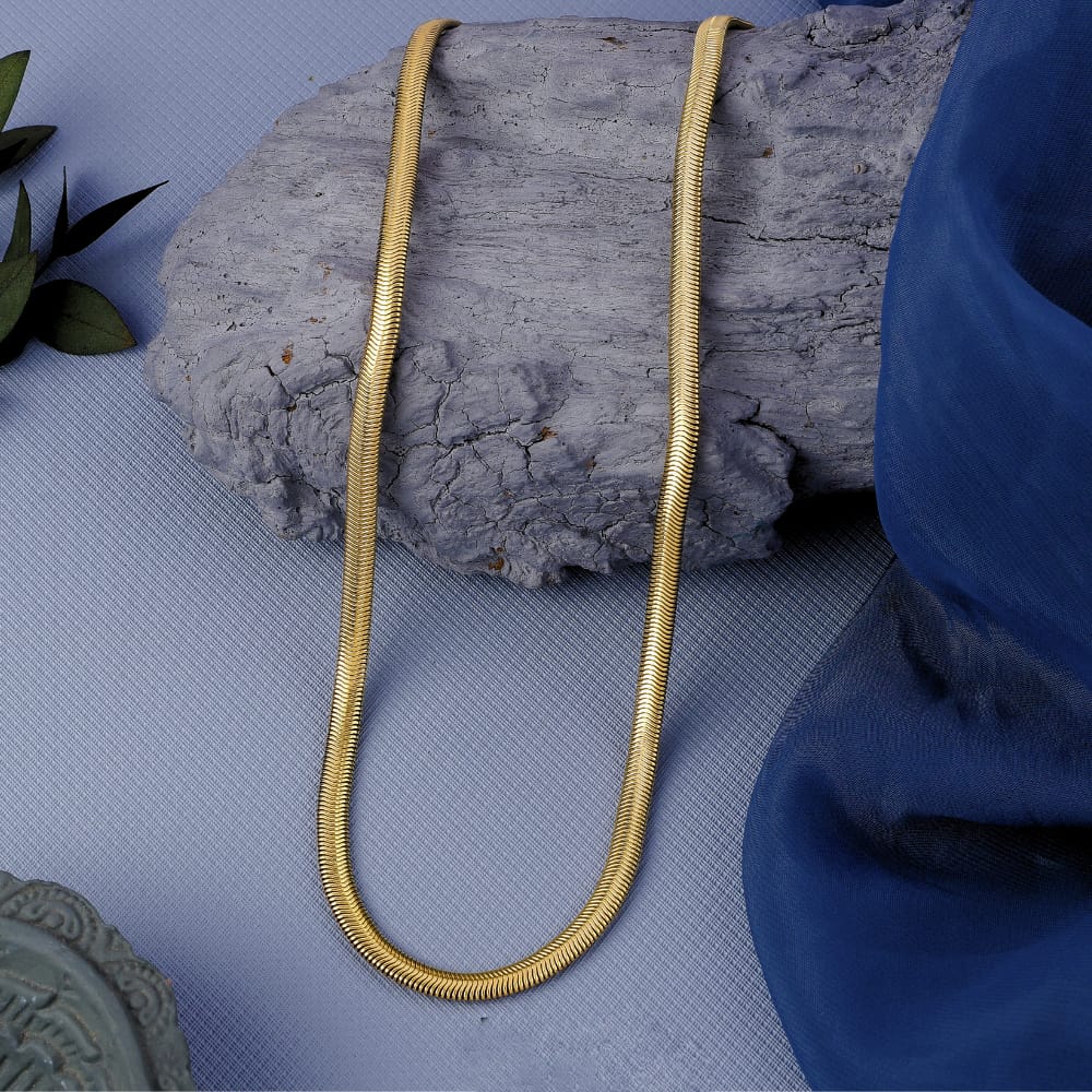 UNIQUE BRASS GOLD PLATED SNAKE CHAIN FOR MENS