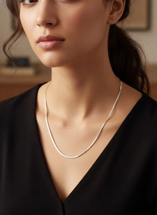 Unisex Genuine Sterling Silver Flexible & Smooth Snake Chain 