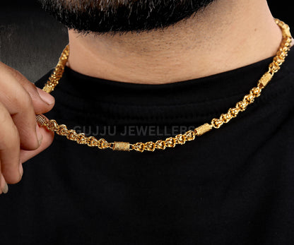 Gujju Stylish Gold Plated Neck Chain For Boys And Men's