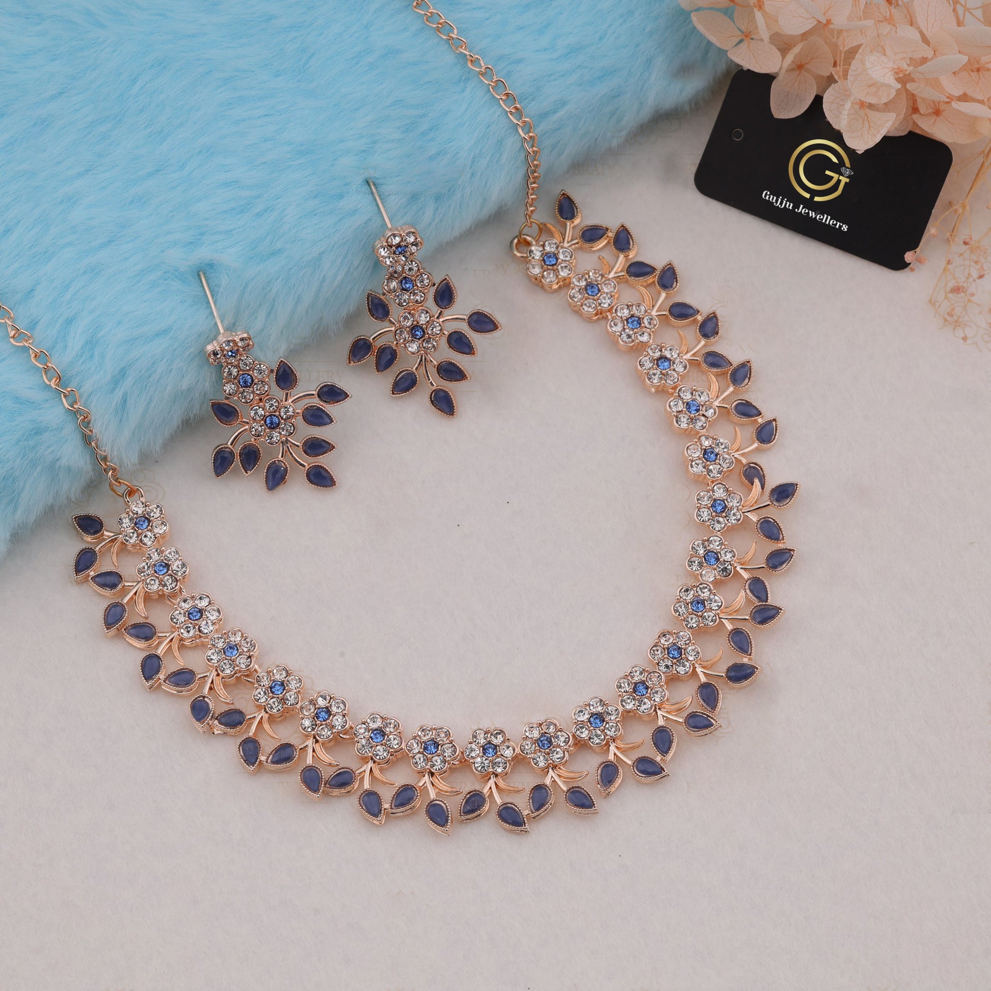 Gujju Latest Necklace Set With Earrings For Girls And Women