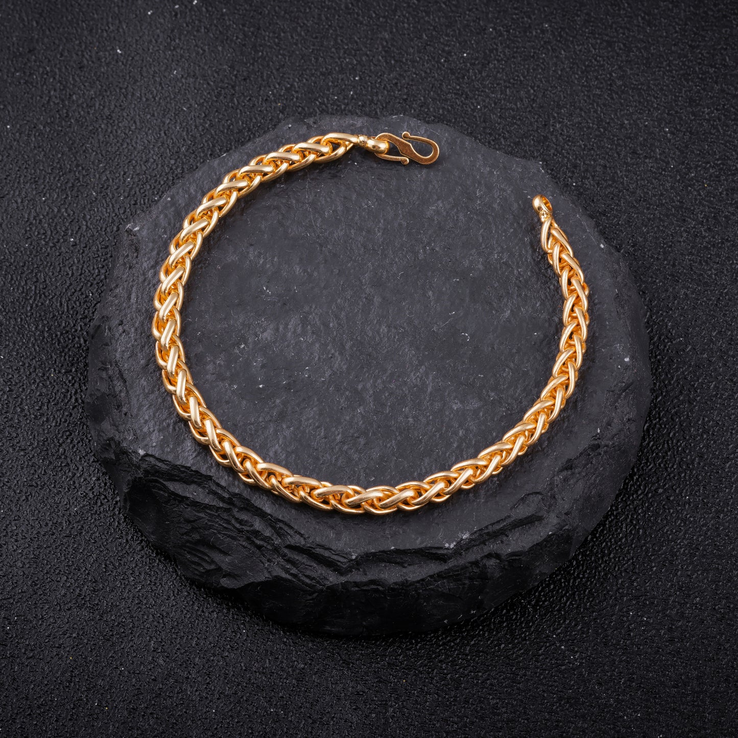 BEAUTIFUL BRASS GOLD CHAIN AND GOLD BRACELET COMBO FOR MENS(PACK OF 2)