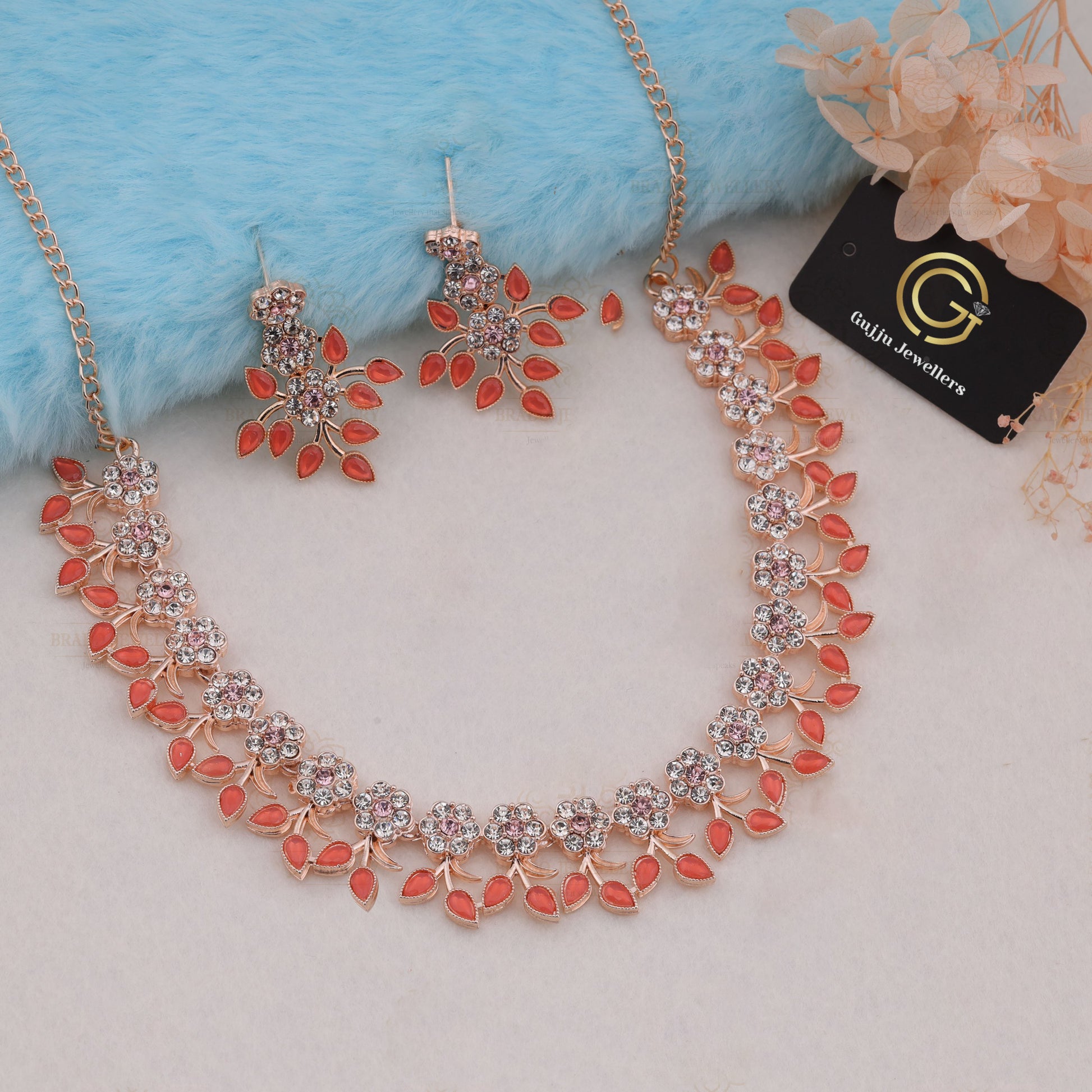 Gujju Latest Necklace Set With Earrings For Girls And Women