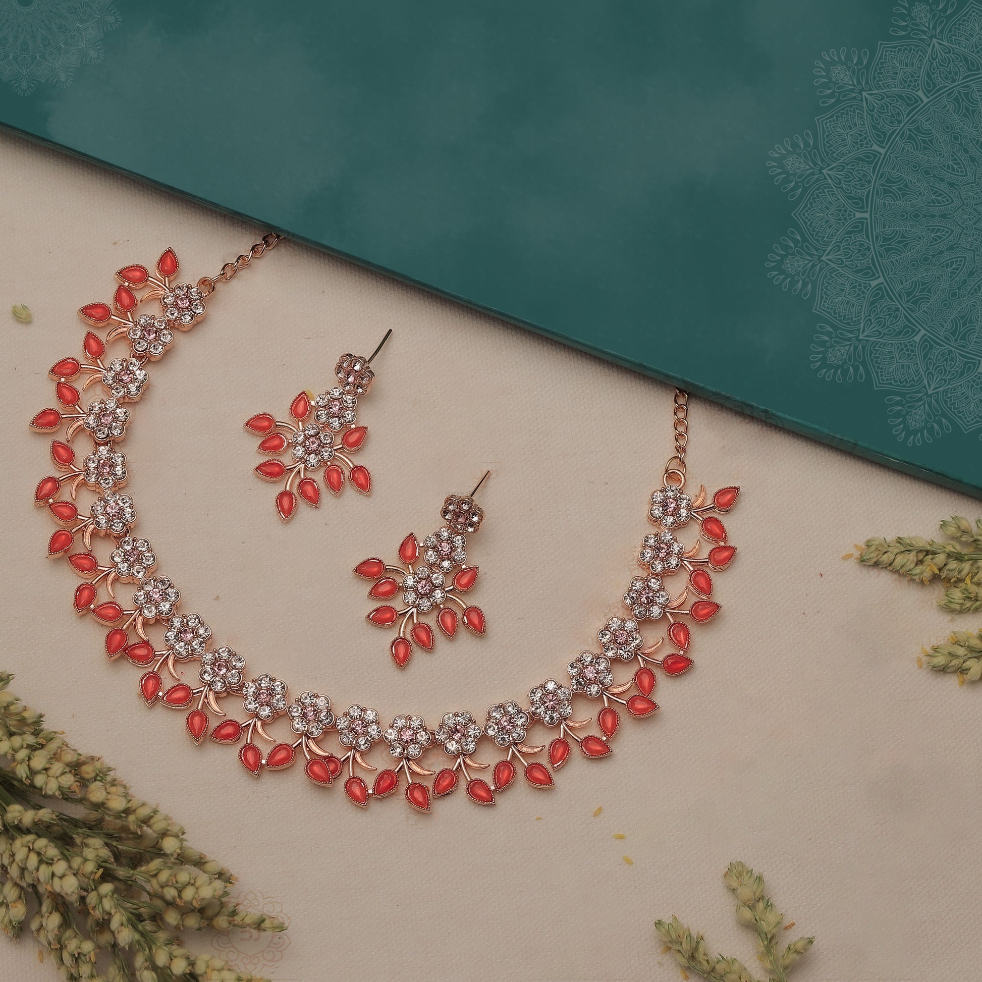 Gujju Latest Necklace Set With Earrings For Girls And Women