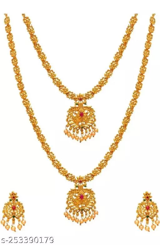 Gujju Jewellers Alloy Golden Designer jewellery Set