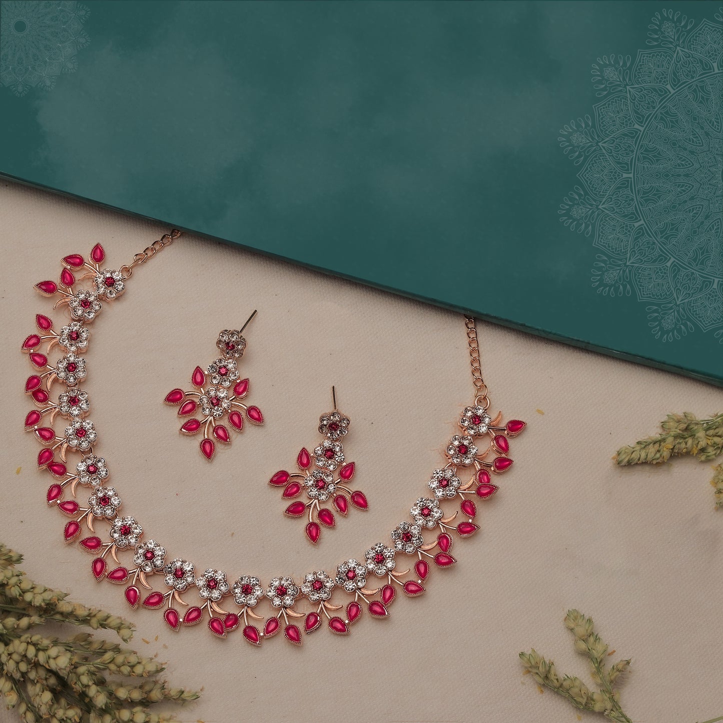 Gujju Latest Necklace Set With Earrings For Girls And Women