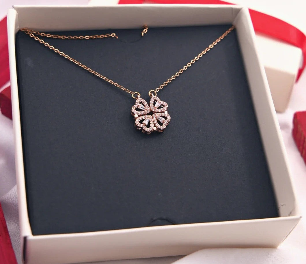 2 In 1 Flower Megnet Type Pendant Set Special For Women And Girls