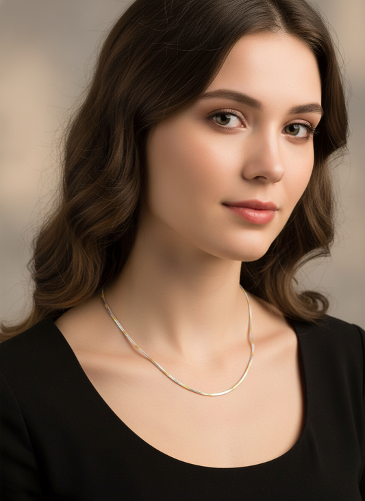 Unisex Gilded Serpent A Stunning Gold And Silver Snake Chain