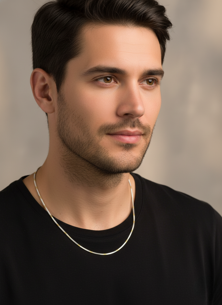 Unisex Gilded Serpent A Stunning Gold And Silver Snake Chain