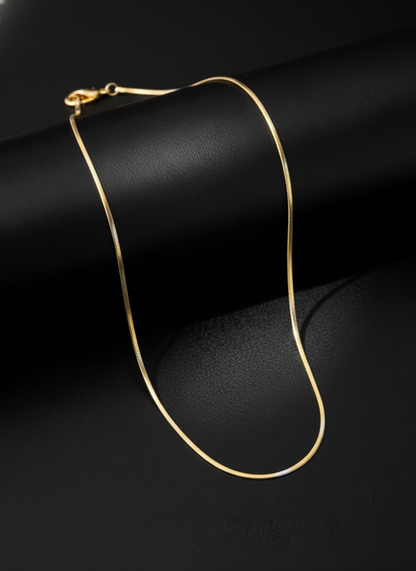 Unisex Elegant Two-Tone Flat Snake Chain with Gold and Silver Tones