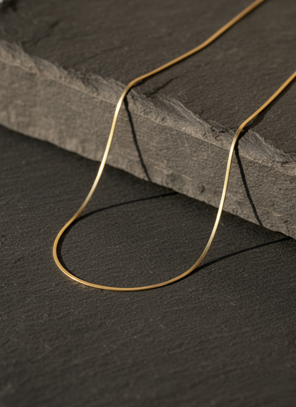 Unisex Flexible Gold Plated Flat Snake Chain