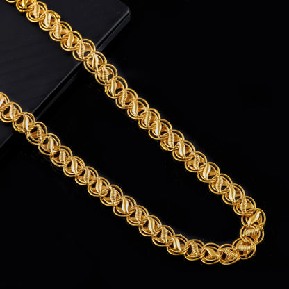 BEAUTIFUL BRASS GOLD CHAIN AND GOLD BRACELET COMBO FOR MENS(PACK OF 2)