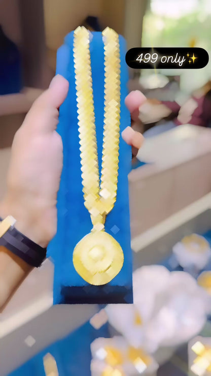 Men's Om Surya Medallion On Heavy Cuban Link Chain