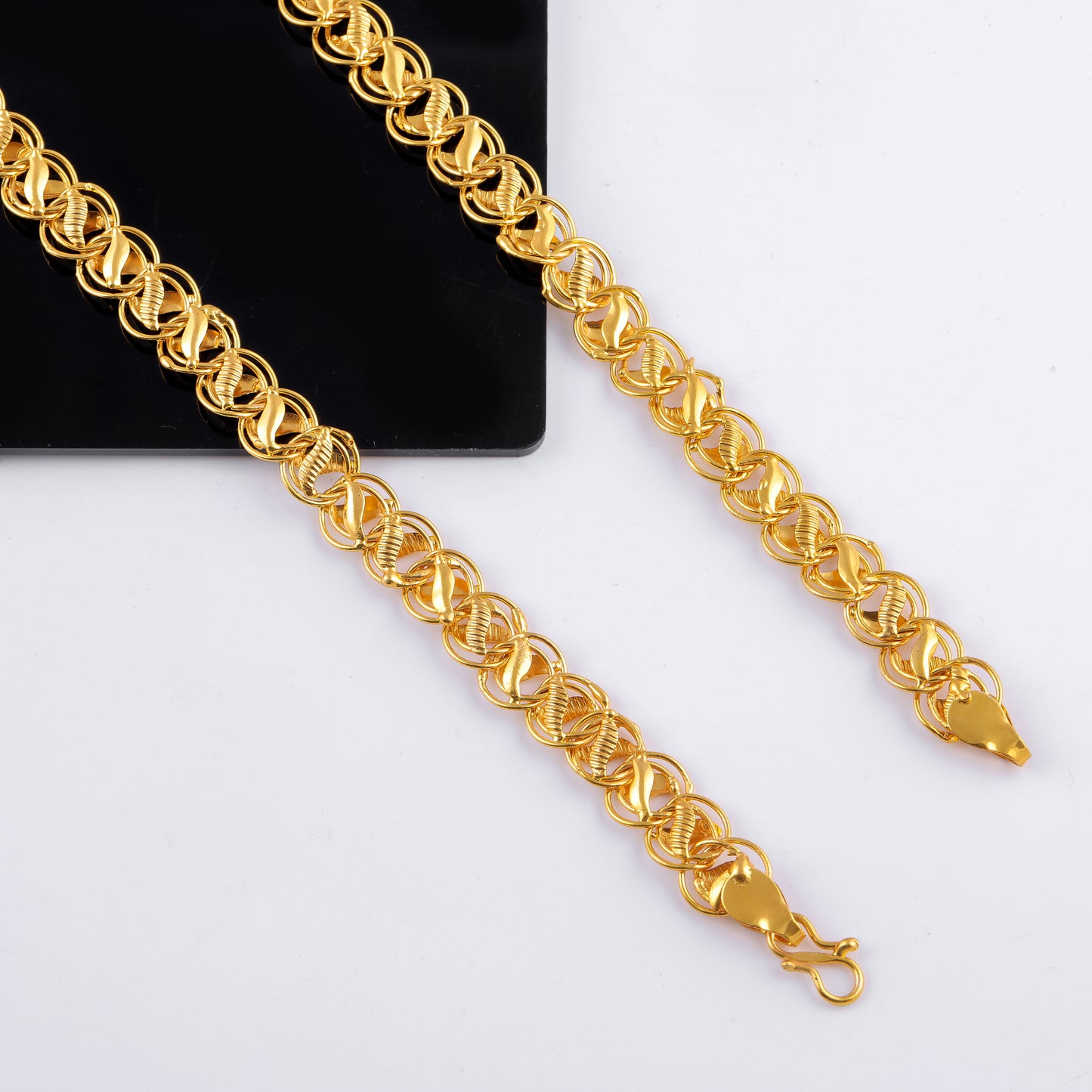 BEAUTIFUL BRASS GOLD CHAIN AND GOLD BRACELET COMBO FOR MENS(PACK OF 2)