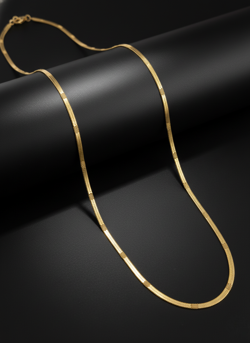 Unisex Fashion-Forward Individuals Gold Plated Snack Chain