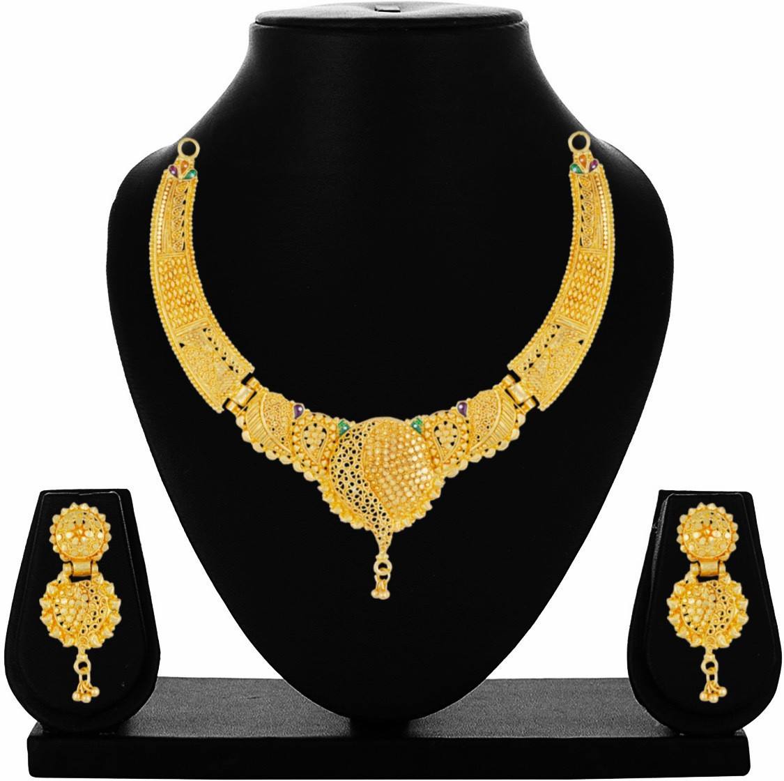 Alloy Golden Designer Necklaces Set(pack of 1)